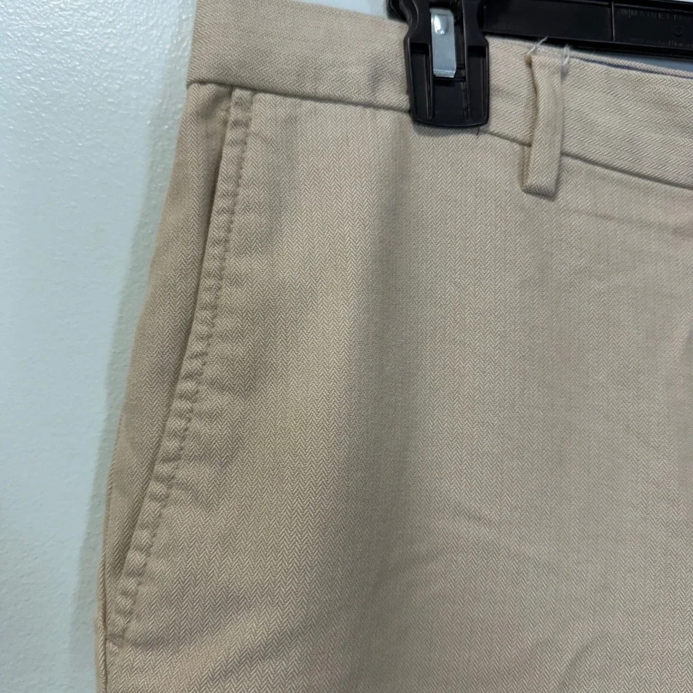 Banana Republic Aiden Fit Mens 34x34 Tan Herringbone Cotton Chino Pants
